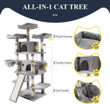 Purrfect Play Haven 68" Adventure Tower Cat Tree Condo Climbing Tree