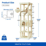 Purrfect Playground 75-Inch Cat Haven Cat Adventure Tower