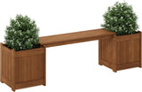 Serenity Duo Planter Wooden Bench