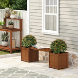 Serenity Duo Planter Wooden Bench