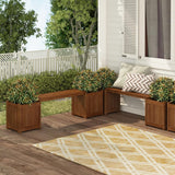 Serenity Duo Planter Wooden Bench