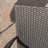 Outdoor Dining Set Acacia Wood Table and Bench with Cushion Wicker Chairs I#1031