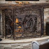 Traditional 3-Panels Iron Fireplace Screen