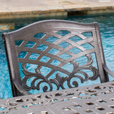outdoor cast aluminium 7 pcs dining set black