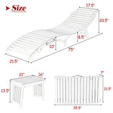 Patio Chaise Pool Lounge Chaise With Cushions and Table Set
