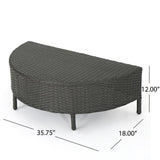 Outdoor 10 Piece Round Wicker Sectional Sofa Set with Teal Cushions