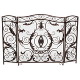 Traditional 3-Panels Iron Fireplace Screen