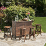 Bar Furniture Set with 4 Bar Stools 1 Bar Table
