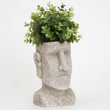 Garden Easter Island Head Plant Pot Tiki  Ornament