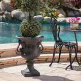 Large Light Weight Concrete Planter With Rose Design