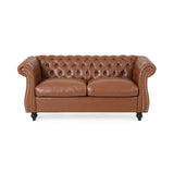 Chesterfield Faux Leather Sofa 2 Seater Loveseat