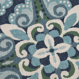 Blue Flora Medallion Area Rug Indoor Rug Outdoor Rug