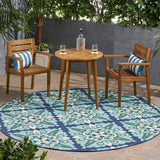 Blue Flora Medallion Area Rug Indoor Rug Outdoor Rug