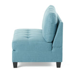 Contemporary L-Shape Fabric Sectional Sofa with Chaise Ottoman