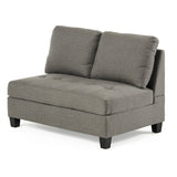 Contemporary L-Shape Fabric Sectional Sofa with Chaise Ottoman