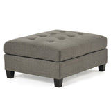 Contemporary L-Shape Fabric Sectional Sofa with Chaise Ottoman