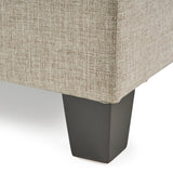 Contemporary L-Shape Fabric Sectional Sofa with Chaise Ottoman