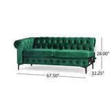 Velvet Sectional Sofa with Chaise Lounge