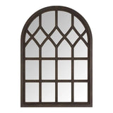 Arched Wood Window Pane Accent Mirror
