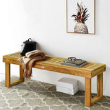 Natural Acacia Wood Dining Bench Outdoor Bench Indoor Bench I#1395