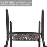 Cast Aluminum Outdoor Dining Set 6 Stackable Chairs with Cushions and Rectangular Table