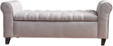 Tufted Rolled Arm Storage Ottoman Bench