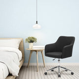 Cushioned Upholstered Office Chair Adjustable Swivel with Rolling Wheels