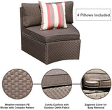 7 pieces Outdoor Wicker Sofa Set With Cushions And Cover