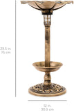 Garden Bird Bath Fountain with Solar Lighted and Planter