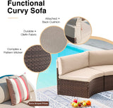 7 pieces Outdoor Wicker Sofa Set With Cushions And Cover