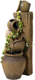 33" Three Stacking Jugs Garden Fountain Indoor Fountain