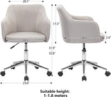 Cushioned Upholstered Office Chair Adjustable Swivel with Rolling Wheels
