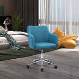 Cushioned Upholstered Office Chair Adjustable Swivel with Rolling Wheels