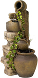 33" Three Stacking Jugs Garden Fountain Indoor Fountain