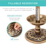Garden Bird Bath Fountain with Solar Lighted and Planter