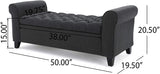 Tufted Rolled Arm Storage Ottoman Bench