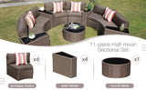7 pieces Outdoor Wicker Sofa Set With Cushions And Cover
