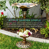 Garden Bird Bath Fountain with Solar Lighted and Planter