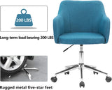 Cushioned Upholstered Office Chair Adjustable Swivel with Rolling Wheels