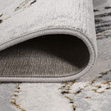 Abstract Light Gray Charcoal Black Area Rug
