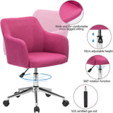 Cushioned Upholstered Office Chair Adjustable Swivel with Rolling Wheels