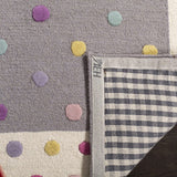 Nursery Area Rug Multicolored Polka Dot Wool Rug for Playroom