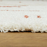 Modern Geometric White/Dark Orange striped Area Rug