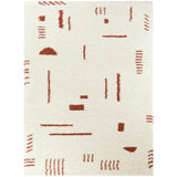 Modern Geometric White/Dark Orange striped Area Rug