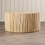 Round Live Edge Solid Wood Coffee Table