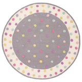 Round pastel polka dot area rug