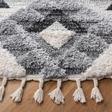 Moroccan Diamond Trellis Pattern Thick Area Rug Gray/Ivory