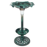 Garden Bird Bath Fountain with Solar Lighted and Planter
