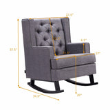Elegant Comfort Upholstered Rocking Chair Gray