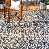 Uv Weather Resistant Outdoor Rug Patio Rug Black and Gray